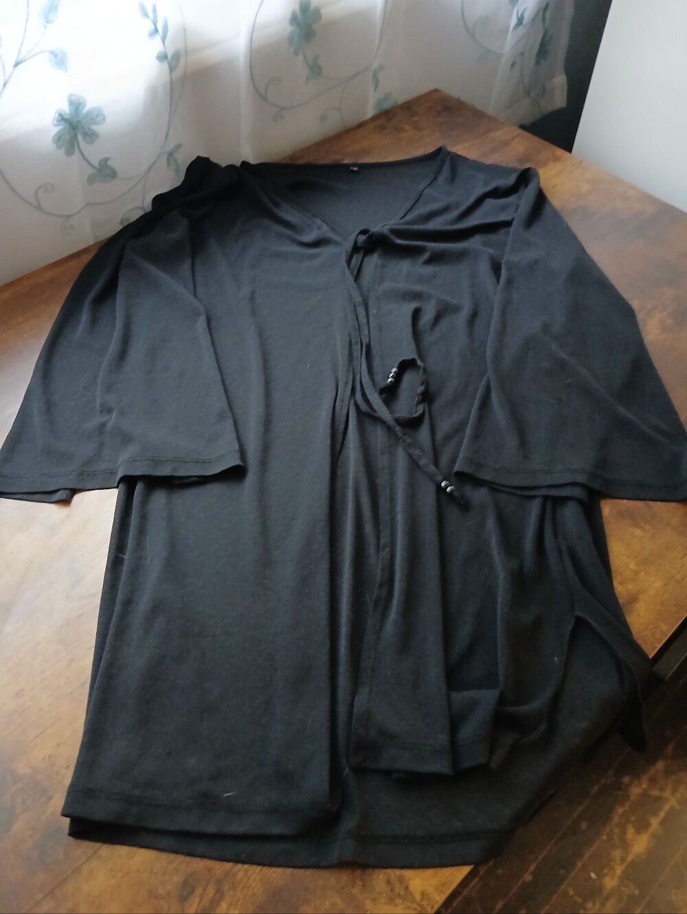 Black Open-Front Women’s Cover with Tie